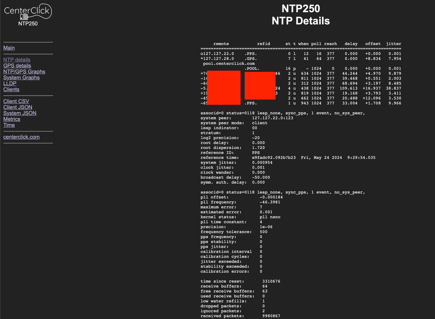 CenterClick NTP270 GPS-based NTP Appliance CenterClick