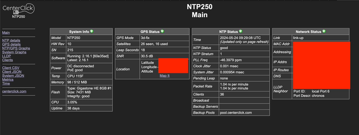 CenterClick NTP270 GPS-based NTP Appliance