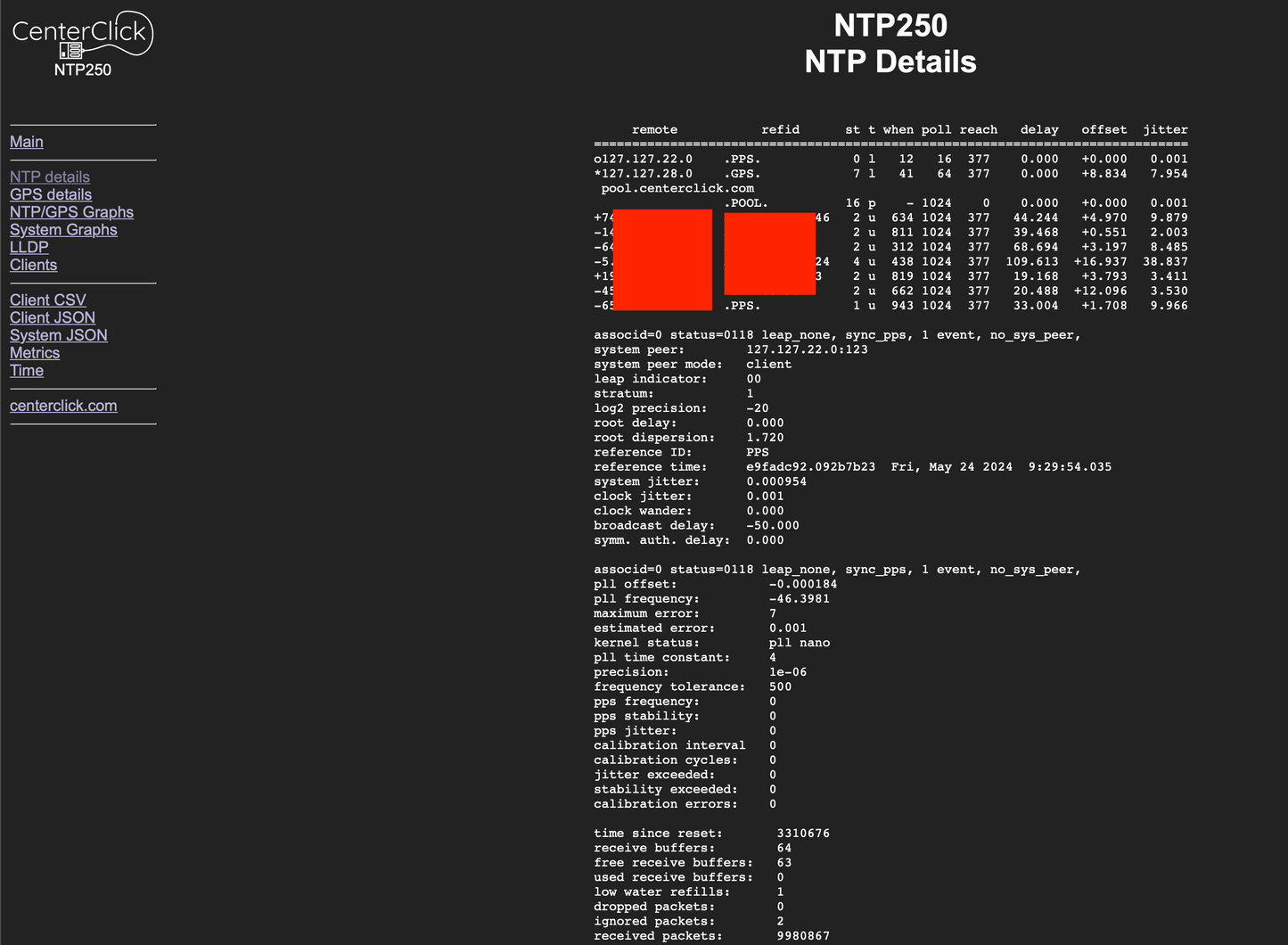 CenterClick NTP220 GPS-based NTP Appliance CenterClick